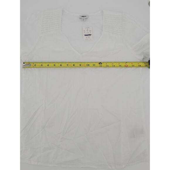 NWT J Crew Short-sleeve V-neck top White Size XS Retail $79.50 - Picture 7 of 7